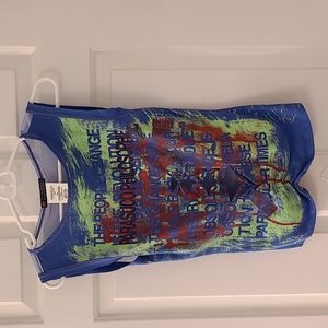 Parasuco blue top with mesh back